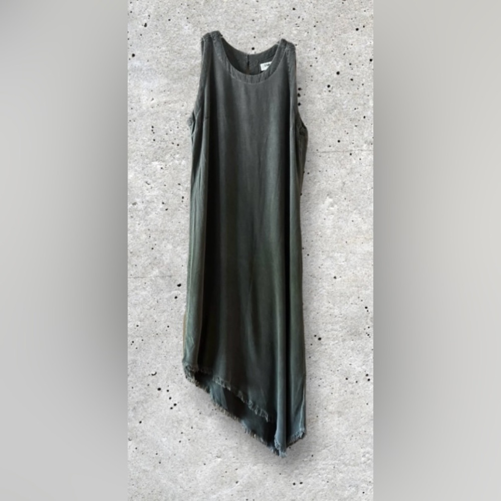 Sam & Lavi Asymmetrical Fringed Hemline Dress